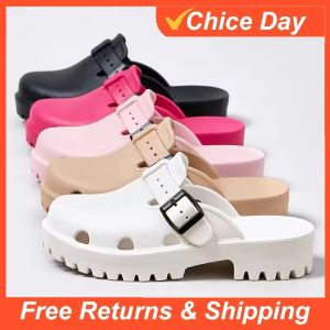 Summer New Heels Clogs Women EVA Openwork Sandals Soft Platform Modern Slippers Street Beach Slides Shoe Leisure Mules Amagi