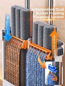 Joybos | Auto Clean Damp Dry Dual-Use No Hand Washing Flat Mop