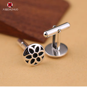 กระดุมข้อมือลายดอกซากุระ Good Art งานแฮนด์เมดเงอะงะกระดุมข้อมือเงินแท้925กระดุมข้อมือเสื้อเชิ้ตกระดุมประดับสำหรับผู้ชายและผู้หญิงอุปกรณ์เสริม