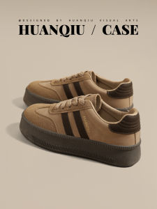 Thick Bottom Fleece Lined Casual Shoes for Women Brown Retro Style Sports Flat Shoes Comfortable Cotton Shoes for Autumn Winter