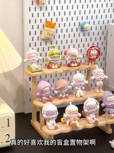 3 Tier Wooden Ladder Display Riser Organizer Shelf Pop Mart Figure Display Cabinet Display Stand 盲盒 收納 展示  展示架