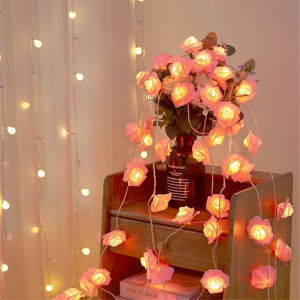 3m 20LED Artificial Rose Flower String Light Battery Powered Wedding Fairy Garland Room Decoration Ramadan Mothers Day Gifts