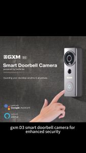 GXM D3 Video Doorbell Camera 2-Way Conversation Cordless and Wired Powered 140° Super Wide Angle 3m Sticker Waterproof 5200mAh Rechargeable Battery