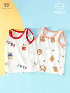 Pure Cotton Summer Thin Sleeveless Vest for Children Baby Boys Girls Outerwear Protective Belly Strap Summer Clothes