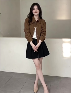 Womens Korean-style Blouse Womens Casual Slimming Long-sleeved Shirt Womens Shirt