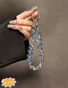 Dimi 【ลูกปัดโบว์เงิน】เคสโทรศัพท์ที่สวยงาม โซ่พวกกุญแจ โซ่ลูกปัดขนาดเล็ก สีสันสดใส