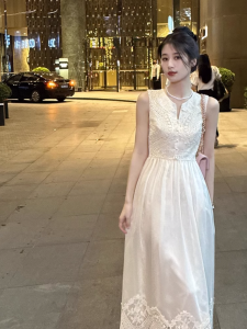 White Strapless Tea Dress French Elegance