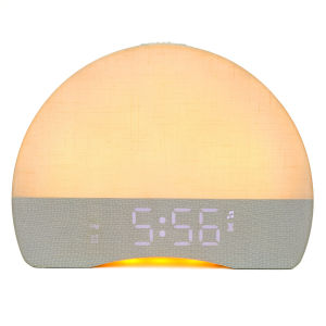 Wake Up Light Sunrise Alarm Clock White Noise Bluetooth Speaker with30 Soothing Sounds 16 Color Dimmable Night Light for Bedroom