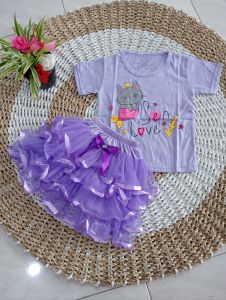 set tutu pita kaos karakter cute