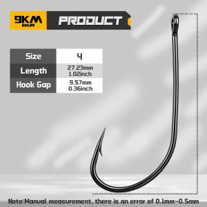 9KM DWLIFE | 9KM Long Shank Fishing Hook 50Pcs Fishing Lure Bait Hook Worm Hook