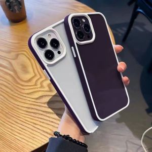 FLOVEME for IPhone 14 Pro Max/14 Plus/14 Pro/14 IPhone 13 Pro Max Transparent Fall Prevention Back Plate IPhone 12 11 Contrast Color Phone Case