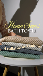 KUN Home Series Bath Towel - 100% Cotton Full Jacquard Twill - Highly Absorbent - Breathable - Machine Washable - Everyday Essential
