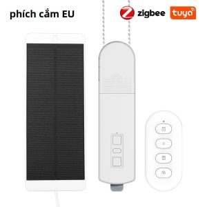 Rèm Cuốn Tự Động Thông Minh Tuya Zigbee Rèm Tự Điều Chỉnh Điều Khiển Bằng Giọng Nói Tương Thích Với Alexa Và Google Home Sử Dụng Năng Lượng Mặt Trời.
