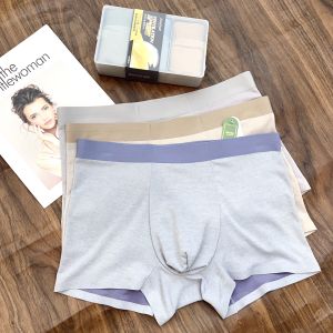 3 Boxed Modal Underwear Men Boxer Mulberry Silk Antibacterial Loose Young Boys Shorts Boxer Shorts