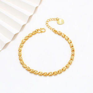 18K Gold Luxury Bracelet Design Adjustable Chain for Women Fine Gift Jewelry