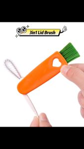 3 in 1 Cup Bottle Brush Lid Cleaning Tool Household Baby Bottles Cap Kitchen Accessories Remove Gap Grooves 三合一杯盖刷