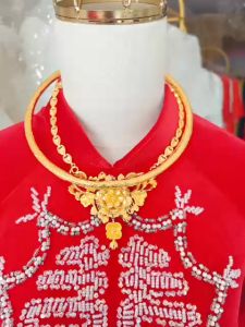 Combo kiềng cưới + dây chuyền 24.k kèm hộp nhung E.1.250