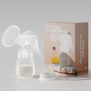 BPA-Free Manual Breast Pump Set with Piston Pump System - Includes 6.09oz Bottle and Nipple Durable Plastic