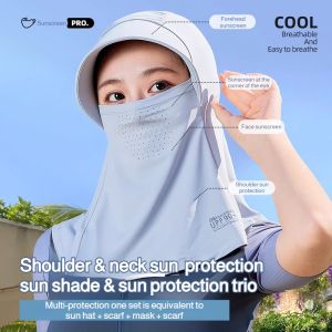 Womens summer sunshade full face sun hat outdoor riding mask