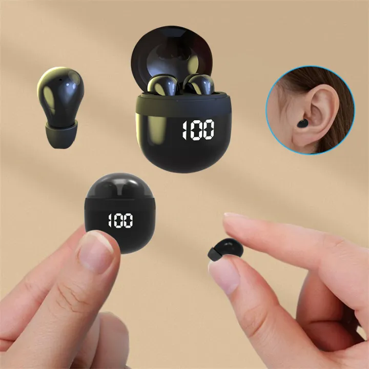 SK mini headphones wireless bluetooth earphones sleep earbuds with mic noise reduction call bass headset phone wireless earphone