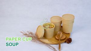 [ 25 PCS ] Brown Paper Cup Soup + Tutup Premium Cup Mangkok Kertas 8Oz 12Oz Food Grade Untuk Sup Ice Cream Brownies Bites Cangkir Kertas Kraft Premium Cangkir Bulat Untuk Es Krim - Lazada