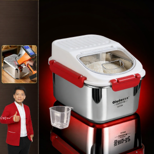 Olodo | Hộp Đựng Gạo Thép Không Gỉ 304 Thực Phẩm Chống Côn Trùng Và Ẩm