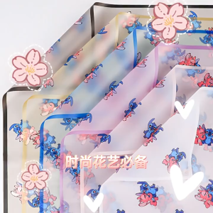 20 Lembar Kertas Buket Motif Kartun Flower Wrapping Cellophane Kertas Kado KB80