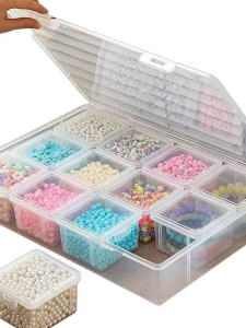 Handmade Beading Jewelry Accessories Storage Box DIY Rice Bead Loose Bead Large Capacity Subpackage Transparent Antibacterial