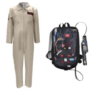 New childrens Ghostbusters Halloween set with backpacks male and female role-playing performance costumes and performance cos