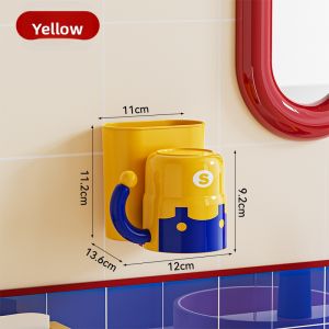 Weichen | Cute Wall-Mounted Drill-Free Toothbrush and Cup Storage Rack