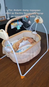 Playpark Electric Baby Cradle Swing Rocker Cradle Auto Rocker with Mosquito Net for Newborn Music Foldable