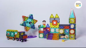 [SG] Magnetic Tiles 71/100pcs with Ferris Wheel & 2 Car Bases - STEM Building Blocks Educational Toy Kids 3+