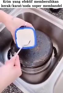 KRIM Penghilang Kerak Panci Wajan Alat Dapur - Pasta Pembersih Noda Gosong Hangus Karat Stainless Besi Korean Cream Cleaner Beauty Kuali Kompor Peralatan Masak Dapur Wastafel Lantai Serbaguna