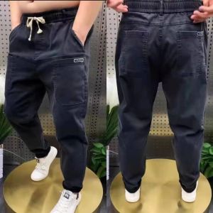plus Size Mens Straight Leg Stretchable Denim Jeans Harlan Workwear Trousers Wear Resistant Cotton Elastic Casual Pants