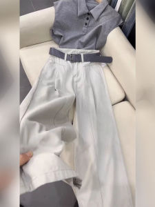 DANTING | Elegant Styling Set Polo Neck Sleeveless T-shirt Leisure Pants