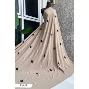 CRINGKEL POM POM PERSEGIEMPAT / CEY AIRFLOW PUFF EMBROIDERY by jawara Textile (per 0.5 meter)