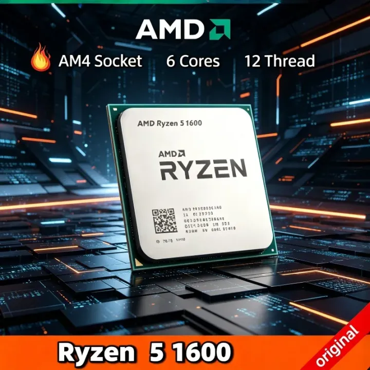 AMD | AMD Ryzen 5 1600 in Stock 100% Brand New R5 1600 3.2 GHz Six-Core Twelve Thread 65W CPU Processor YD1600BBM6IAE Socket AM4