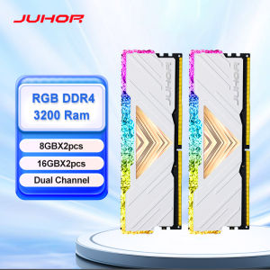JUHOR RGB DDR4 16GBX2 3200MHz 8GBX2 Dual Channel Desktop Gaming Memory Ram