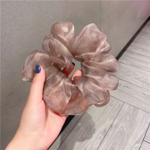 Dây buộc tóc phồng trong suốt dạng lưới mẫu mới 2022 cho nữ phong cách Hàn quốc ruy băng cột tóc tiểu thư