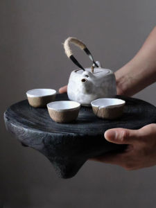 Zen Style Handcrafted Wooden Small Black Tea Tray