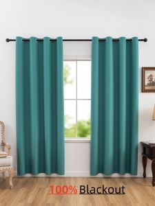 1pc Modern 100% Blackout Curtains with Grommet Top Soft Fabric and Solid Color Curtain Curtains for Living Room Bedroom
