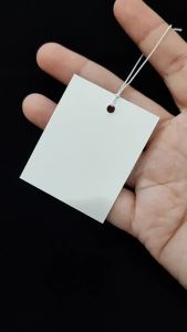 100Pcs White Paper Jewelry Clothes Label Price Tags with Elastic String - 5.0cm x 4.0cm