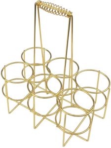 Handheld Beer Basket Wine Carrier Six-Pack Barbecue Iron Stand for Hotel KTV Bar Beer Serving Utensils Diningware Accessories