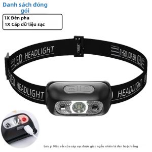 Đèn Pha LED Di Động Ánh Sáng Mạnh USB Có Thể Sạc Lại Đèn Pin Cảm Biến Cho Cắm Trại Ngoài Trời Câu Cá Khẩn Cấp Đèn Lồng Chống Nước