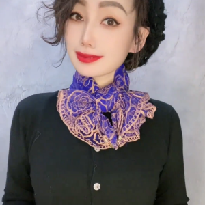 Khăn Choàng Lụa Mùa Xuân Thêu Phong Cách Retro Khăn Quàng Cổ Đa Năng Khóa Từ Kiểu Dáng Dân Tộc Mỏng Ấm Áp Polyester Hoa