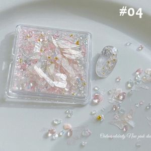 3D Irregular Aurora Shell Flakes Nail Art Abalone Seashell Slices Colorful Shell Stone Sequins Nails Charms Manicure Accessories