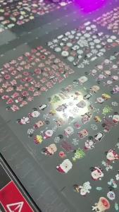 Christmas Nail Stickers 5D Embossed Snowman Snowflakes Nail Art Stickers 3D Cartoon Santa Claus Elk Cute Nail Sticker Decals DIY