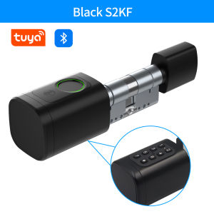 Tuya APP Fingerprint Cylinder Smart Door Lock Electronic Digital RFID Keypad Code Keyless Remote Control Adjustable 60mm-90mm