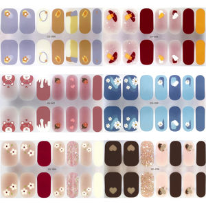 ติดเล็บ UV Gel แบบไม่ต้องอบสำหรับเด็กและผู้ใหญ่ ลายดอกไม้การ์ตูนน่ารัก กาวติดเล็บกันน้ำ ใหม่ 2024 สำหรับผู้หญิง