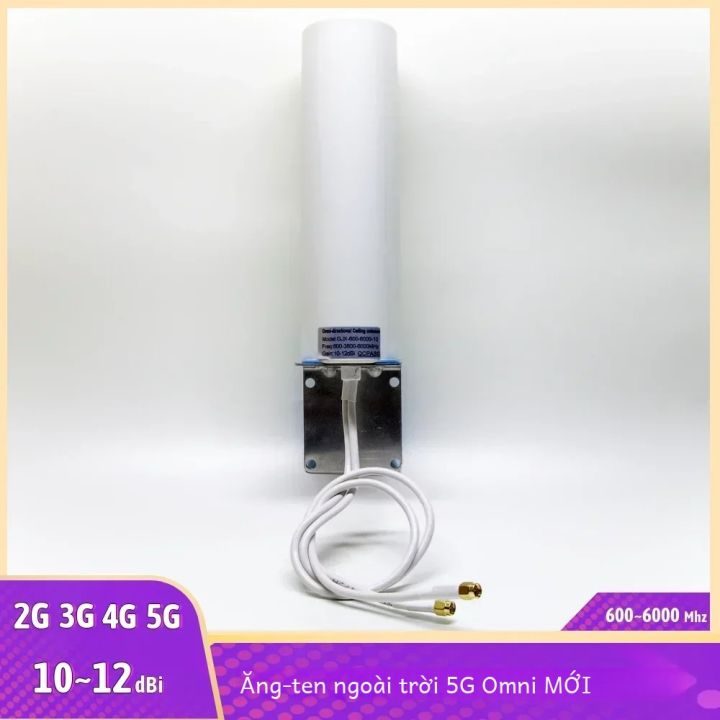 Ăng-ten 5G 10-12dBi Kép, 600-6000MHz, Đa Hướng, Ngoài Trời, Dùng Cho Bộ ...